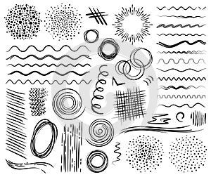 Hand drawn graphic elements for organic design