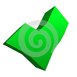 Hand drawn green checkmark, tick icon. Approve, correct, right, poll icon