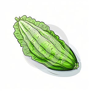 Hand Drawn Green Vegetable Illustration With Multidimensional Shading