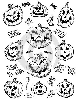 Hand-Drawn Halloween Doodles