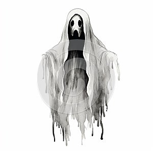 Hand-Drawn Halloween Ghost Artistic Haunt