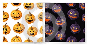 Hand drawn Halloween illustration Seamless Pattern. Creative Cartoon Style art work. Actual vector drawing food and drink for