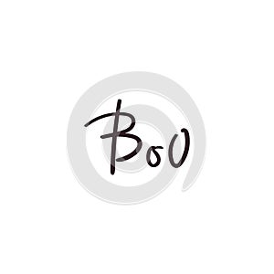Hand drawn Halloween lettering word Boo. Isolated text