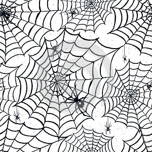 Hand drawn Halloween seamless pattern.