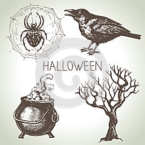 Hand drawn halloween set