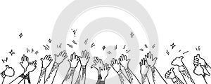 Hand drawn of hands clapping ovation photo