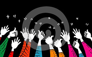 Hand drawn of hands clapping ovation