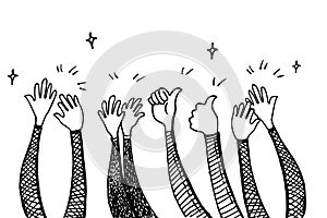 Hand drawn of hands clapping ovation