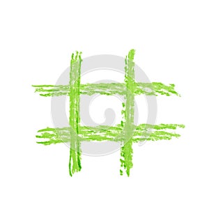 Hand drawn hashtag symbol isolated