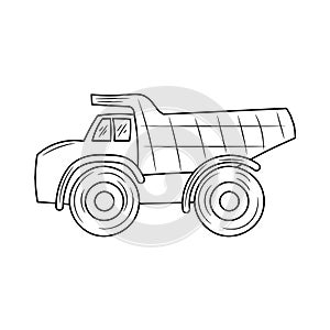 Hand drawn of Haul mining truck vector illustration