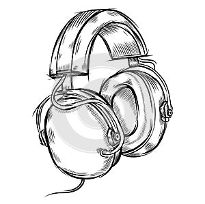 Hand-drawn headphones photo