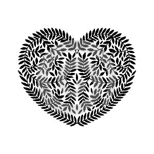 Hand drawn heart with branches
