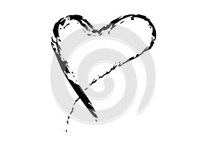 Hand drawn heart icon in black