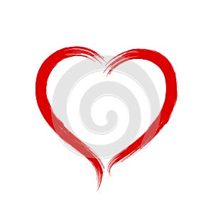 Hand drawn heart icon, trendy heart isolated useful for greeting card, Valentine`s day and web site - vector