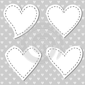 Hand drawn heart labels. Heart tag