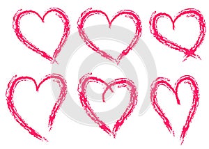 Hand drawn heart love icons