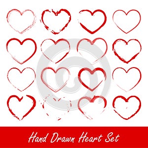 Hand drawn heart set