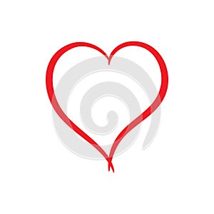 Hand drawn heart vector icon