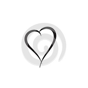 Hand drawn heart vector icon