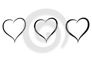 Hand drawn heart vector icon