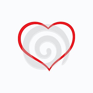 Hand drawn heart vector icon