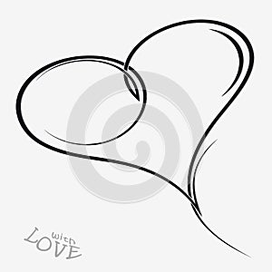 Hand Drawn Hearts Decorative Swirls
