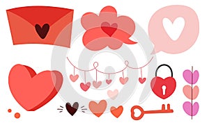 Hand drawn hearts doodles set vector