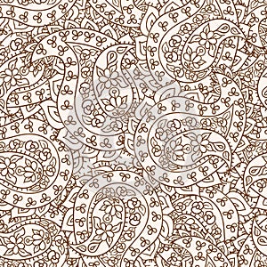 Hand-Drawn henna Mehndi Abstract pattern.