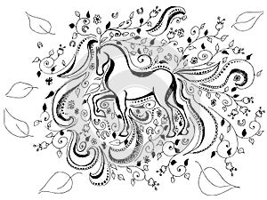 Hand drawn horse background