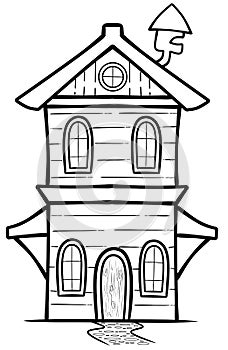 Hand drawn house or home coloring page
