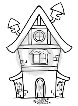 Hand drawn house or home coloring page