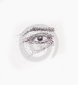 Hand Drawn Humen Eye With Dot Ar photo