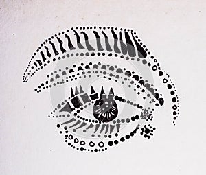 Humen Eye With Shapes On A Whilte Paper photo