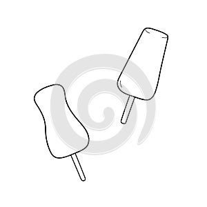 Hand-drawn ice-cream. Design sketch element for menu cafe, bistro, restaurant, label and packaging. Vector isolated illustration