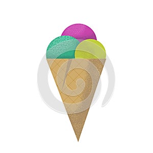 Hand drawn ice cream icon . Vector isolated