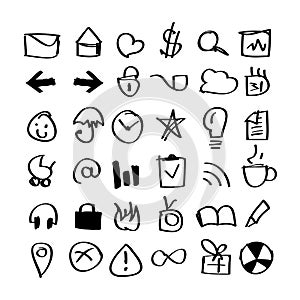 Hand drawn icons pack photo