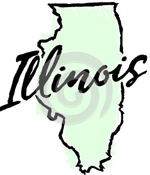 Hand Drawn Illinois State Sketch