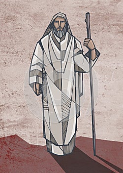 Hand drawn illustration of Abraham