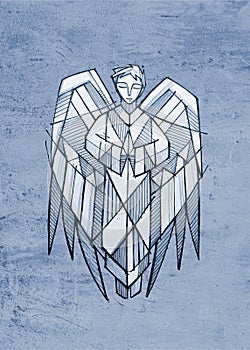 Hand drawn illustration of an Angel