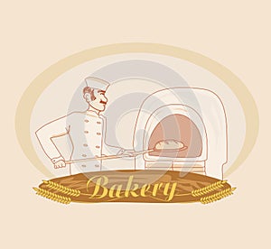 Hand drawn illustration of baker