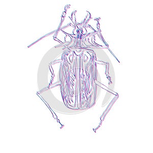 Macrodontia 3D bug childish illustration photo