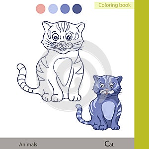 Hand drawn illustration coloring book for children educational game print for preschoolers