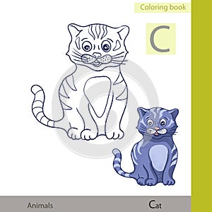 Hand drawn illustration coloring book for children educational game print for preschoolers