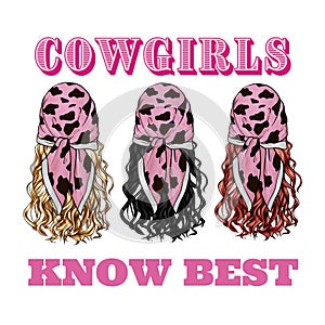 Hand drawn illustration - Cowgirls Know best - Coquette Girly Illustration photo