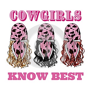 Hand drawn illustration - Cowgirls Know best - Coquette Girly Illustration