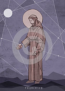 Saint Francis of Asis illustration photo