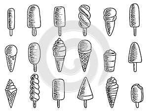 Hand drawn illustration of ice cream