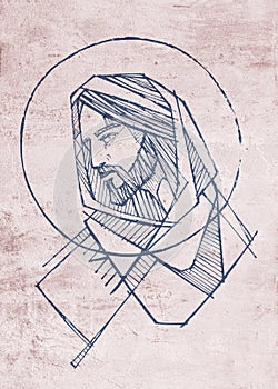 Hand drawn illustration of Jesus