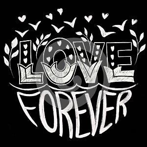 Hand drawn illustration Lettering love frase 3