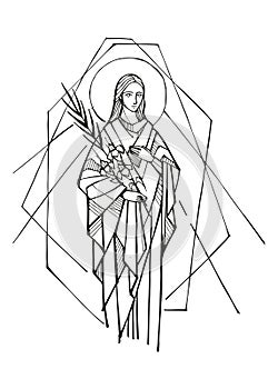 Hand drawn illustration of Maria Teresa Goretti photo